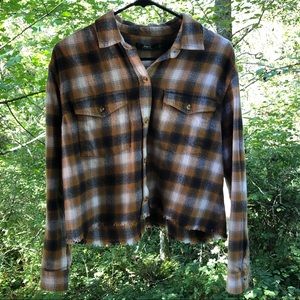 Obey Autumn Flannel Cropped & Frayed